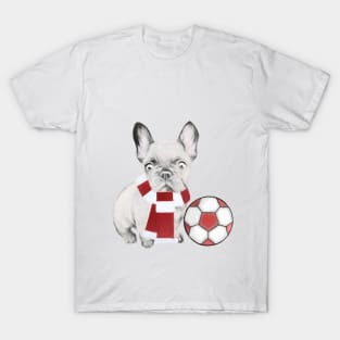 Football Supporting French Bulldog T-Shirt